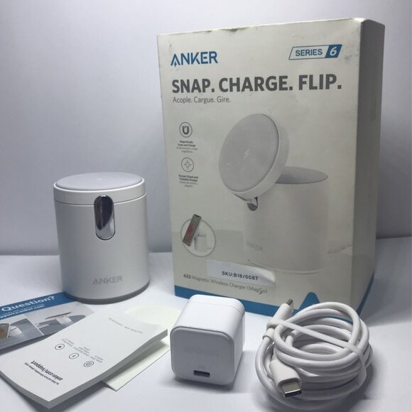 Anker - MagGo Magnetic 2-in-1 Wireless Charger for iPhone 12/13 + AirPod - White
